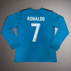 Real Madrid 2017-18 RONALDO 7 Third Retro Jersey FULL SLEEVE