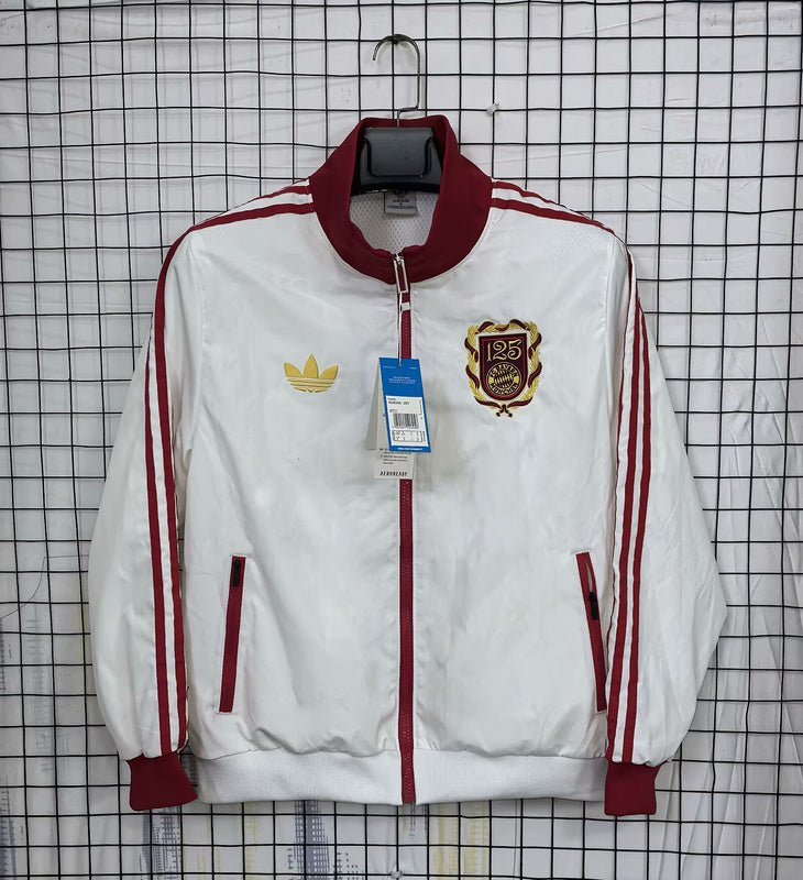 Buyern Munich White and Maroon Windbreaker 25 26 Season 