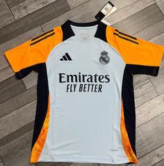 Real Madrid White & Orange Training Jersey 24 25 Season