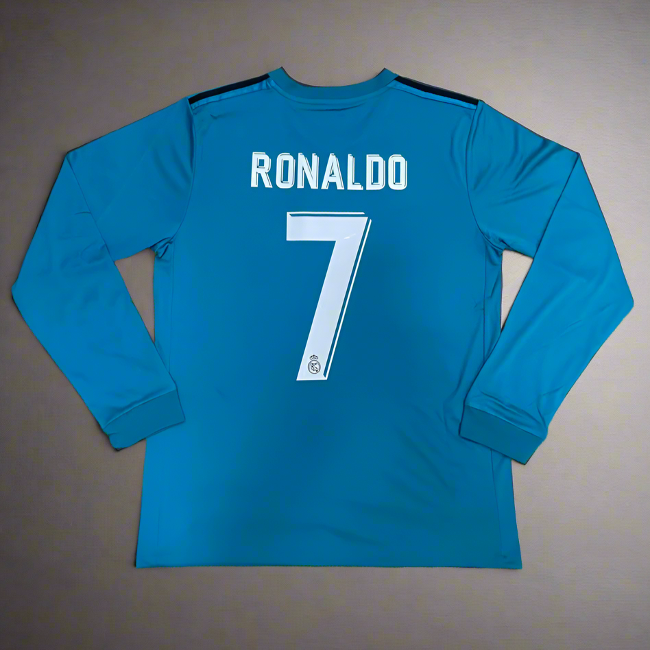 Real Madrid 2017-18 RONALDO 7 Third Retro Jersey FULL SLEEVE