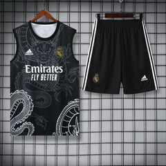 Real Madrid Black Dragon Sleeveless Jersey With Shorts 2025