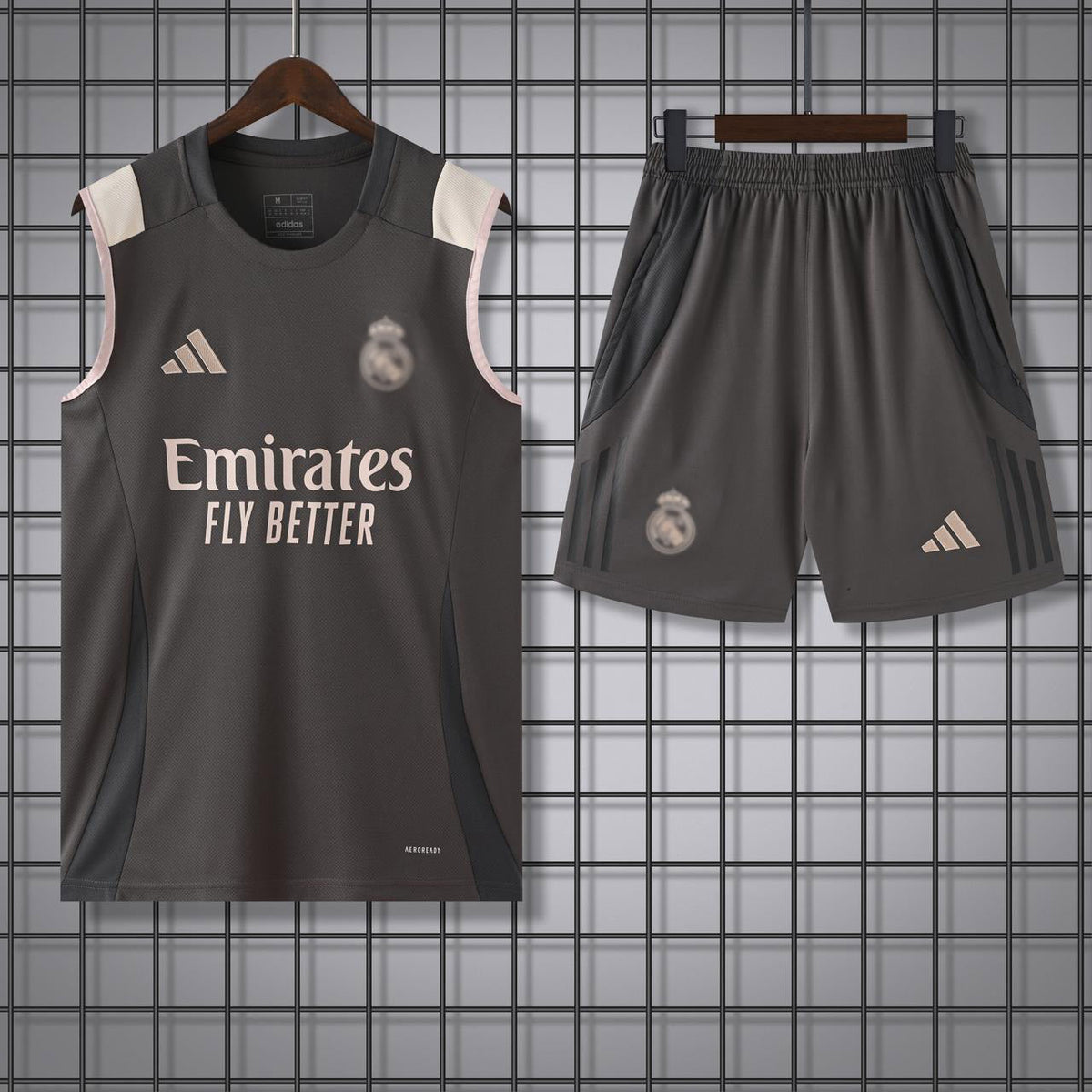 Real Madrid Grey Sleeveless Jersey With Shorts 2025
